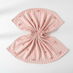 Bow Stripe quick dry hair wrap — blush base with red pinstripes and hand-drawn bow detail
